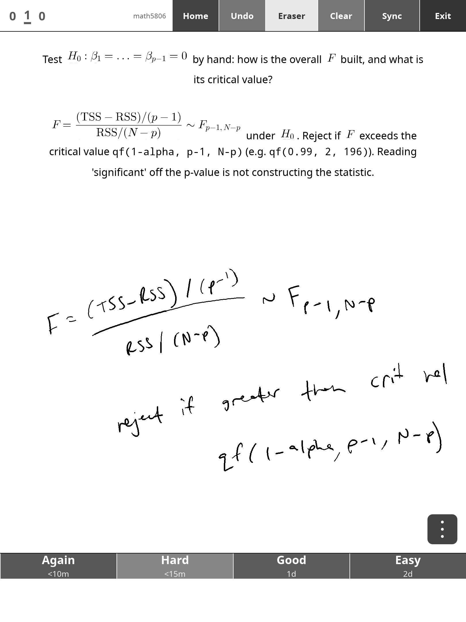 ankimarkable — Anki reviews with a pen whiteboard screenshot