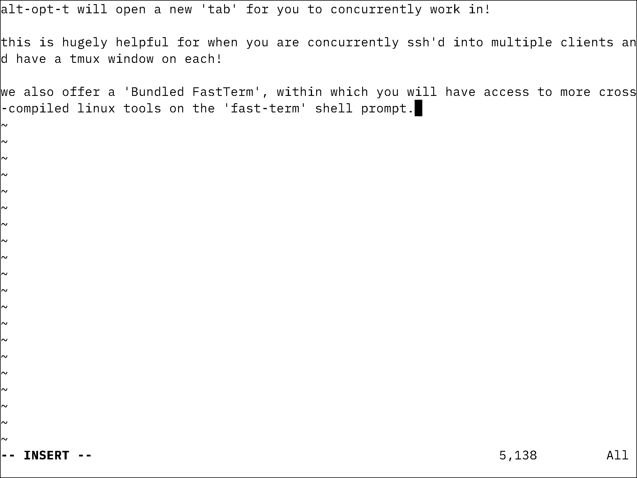 FastTerm — low-latency e-ink terminal screenshot