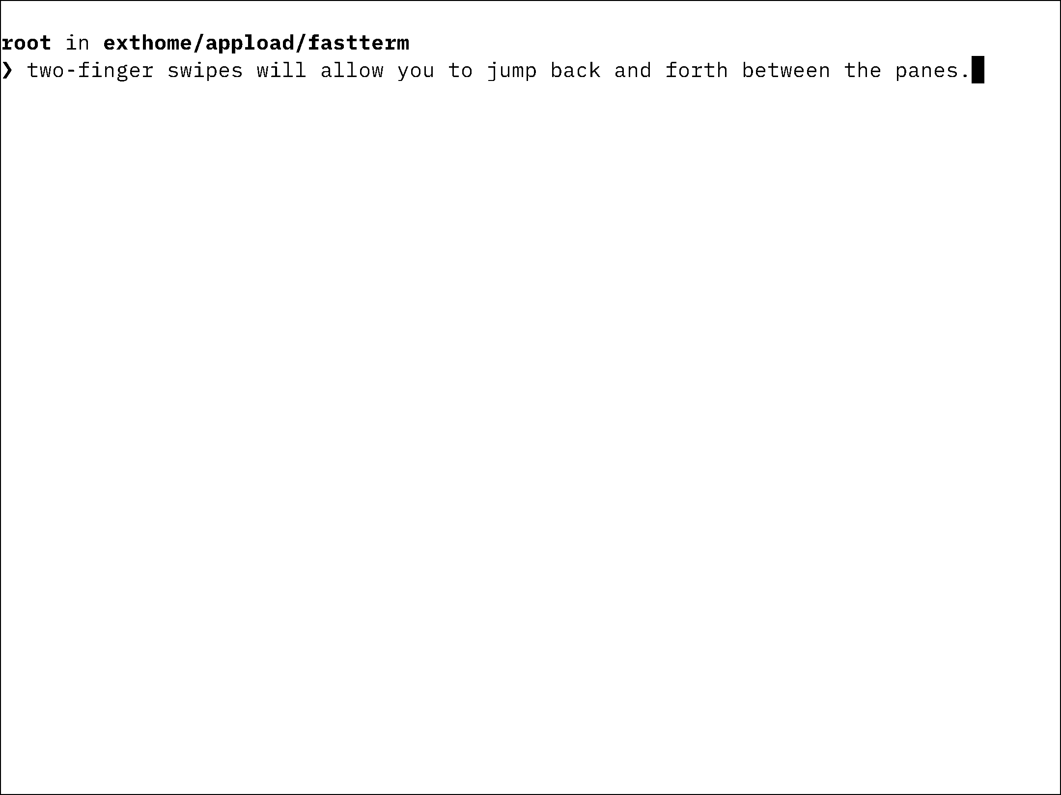 FastTerm — low-latency e-ink terminal screenshot