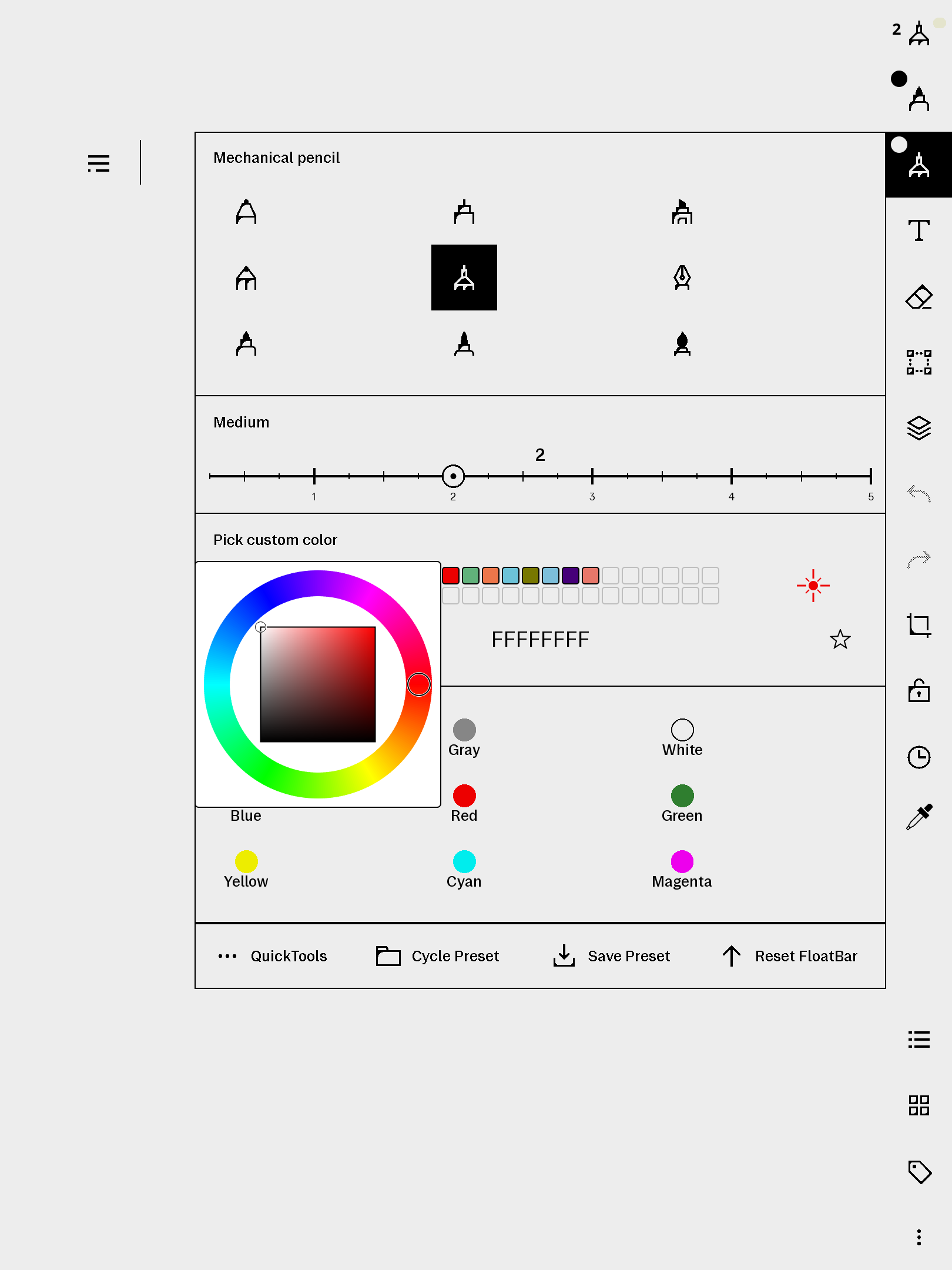 freeColour — a custom colour picker for the Paper Pro screenshot